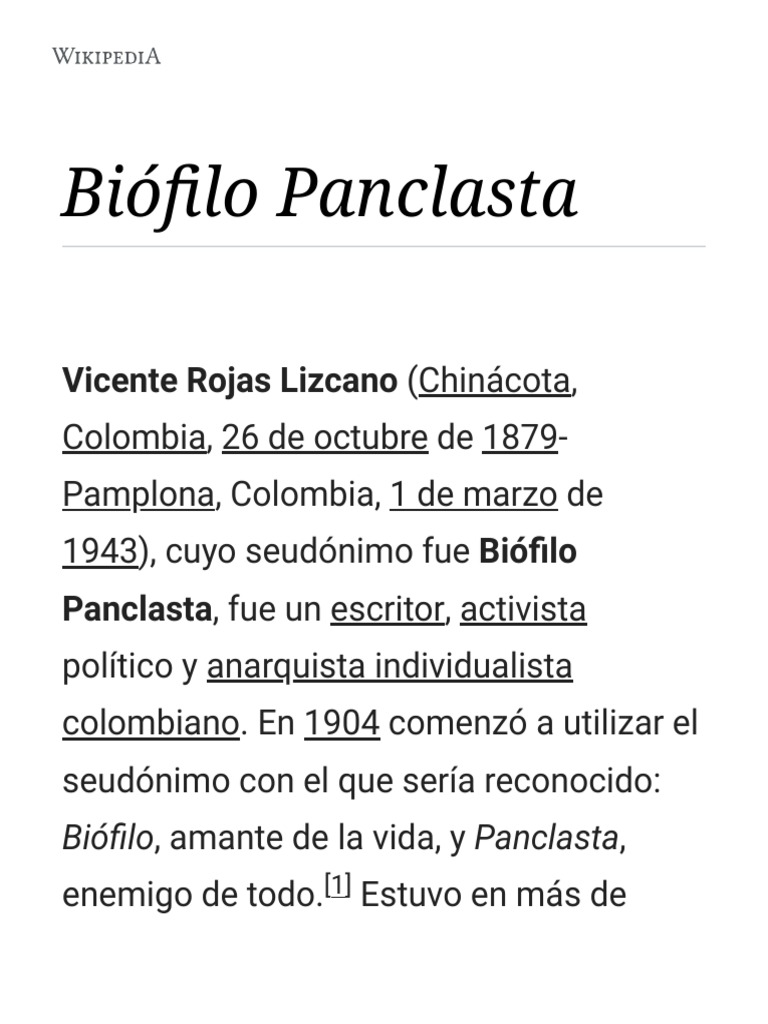 Biófilo Panclasta PDF