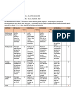 RUBRICA DE AUTOEVALUACIÓN Estudiante