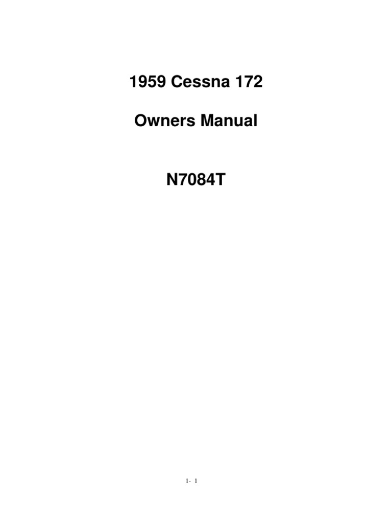 Cessna 172 POH PDF Landing Gear Carburetor