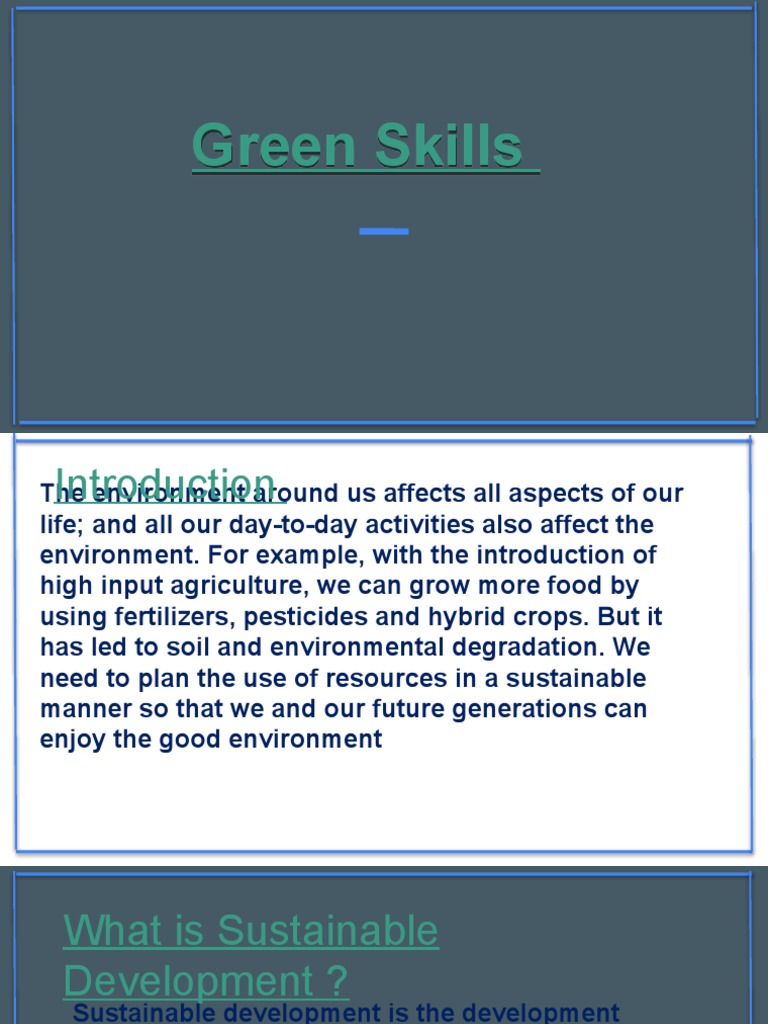 Green Skills for Sustainable Development | PDF | Sustainability ...