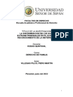 La discriminación en el reconocimiento de la maternidad de hijos extramatrimoniales