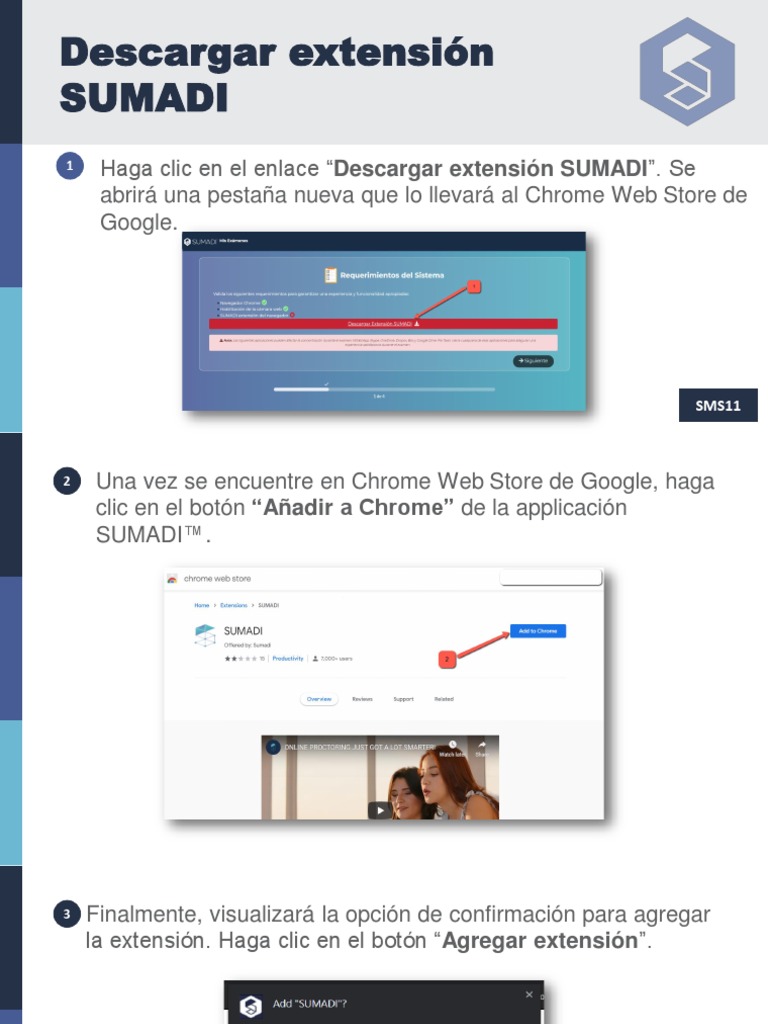Instalar Extensión SUMADI en Chrome | PDF