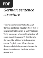 German Sentence Structure