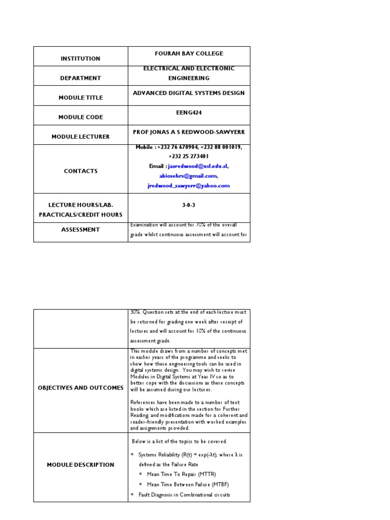 Revised Advanced Digital Systems Design 04 For Presentation | PDF ...