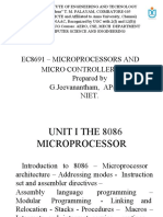Ec8691 - Microprocessors and Micro Controllers Prepared by G.Jeevanantham, AP/CSE, Niet