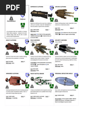 FFG - Equipment Cards - Armor