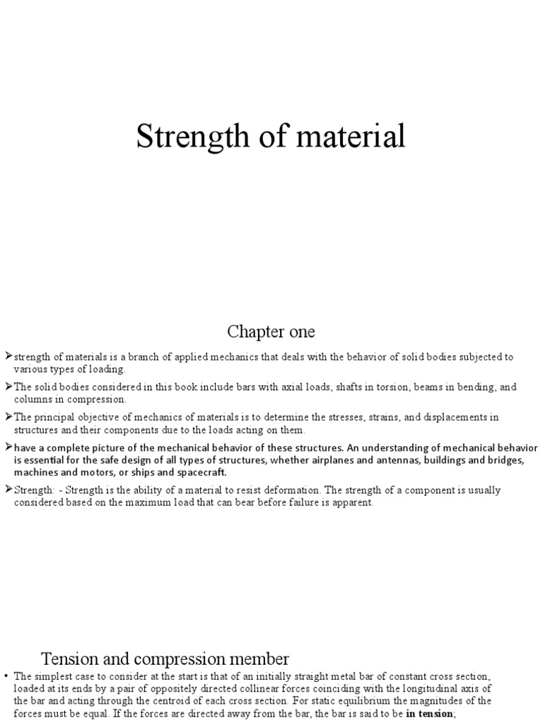 Strength of Material PDF Stress (Mechanics) Strength Of Materials