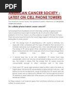 Report On Telecom Towers by American Cancer Society