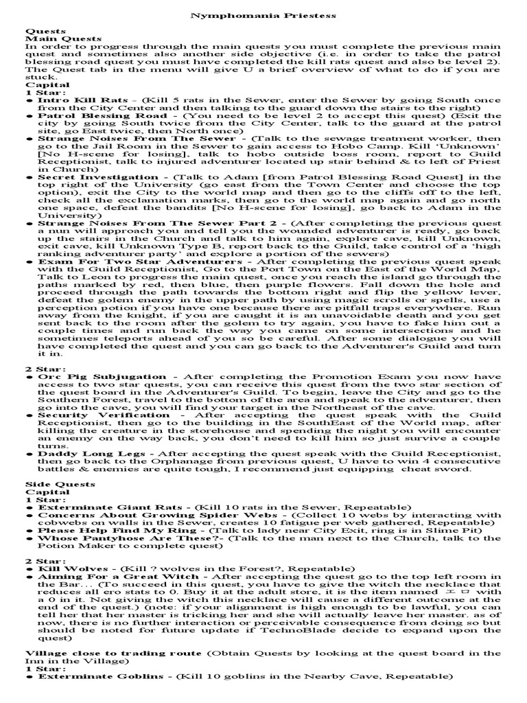 Nymphomania priestess guide and walkthrough download free pdf pub