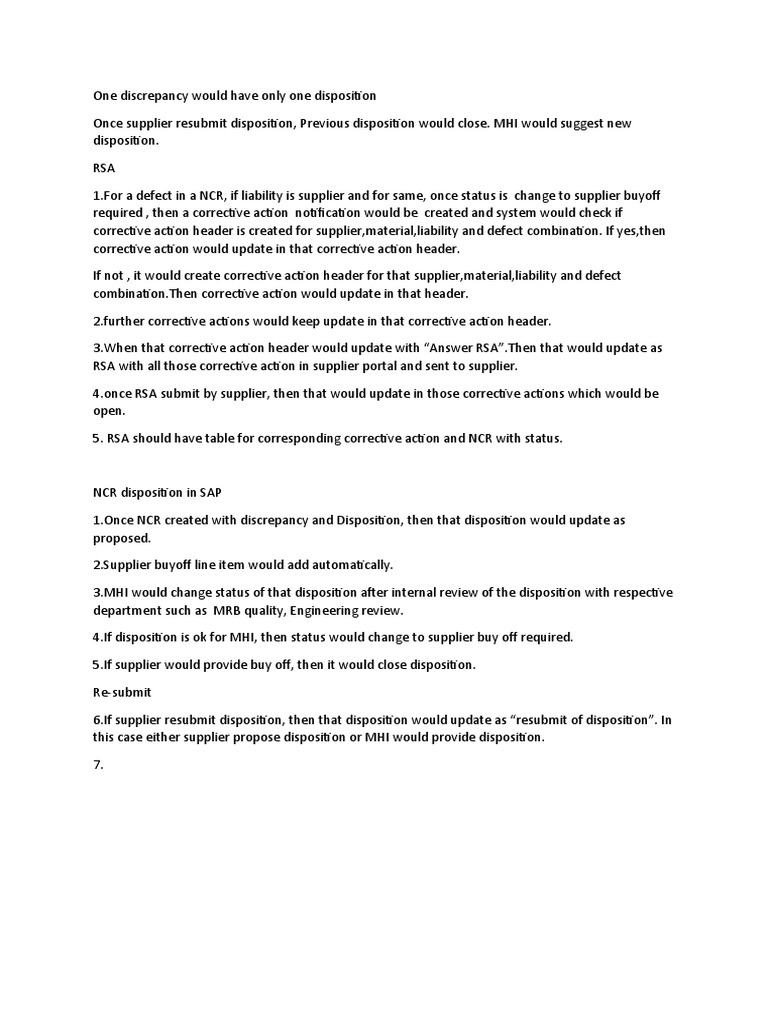 Points On RSA and NCR Disposition | PDF | Computing | Software Engineering