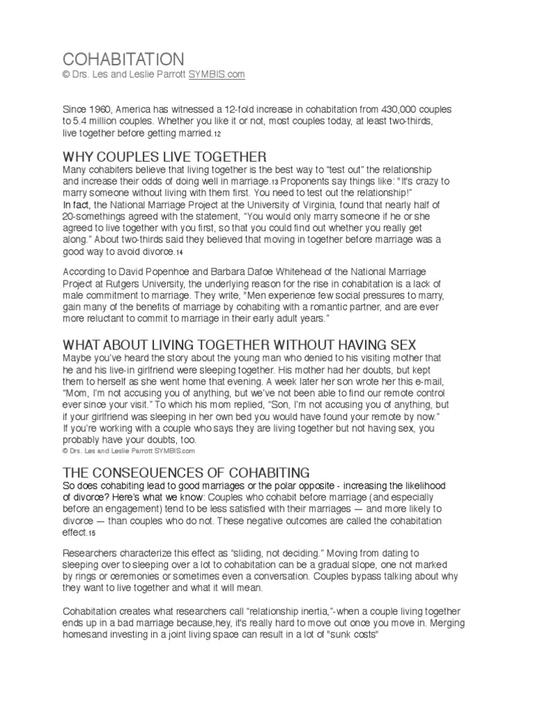 Cohabitation | PDF | Cohabitation | Marriage