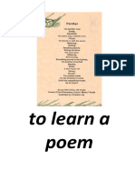 To Learn A Poem