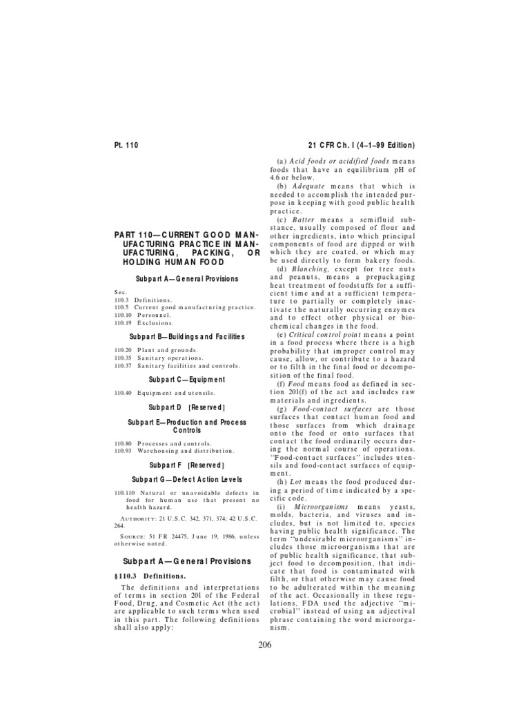 ECFR 21 CFR PART 211 CURRENT GOOD MANUFACTURING PRACTICE FOR intelligence overview