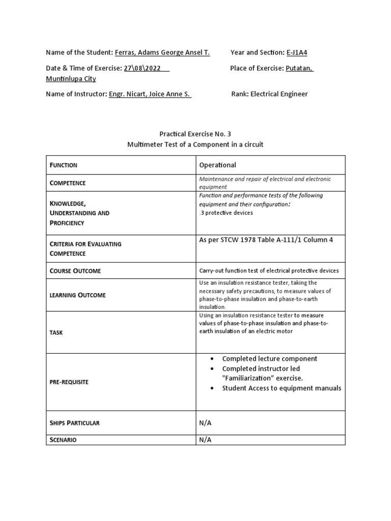 Electro 1 Exercise 03 Ej1a4 Lab B Pdf Metrology Electronics