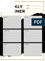 Black and White Modern Weekly Planner