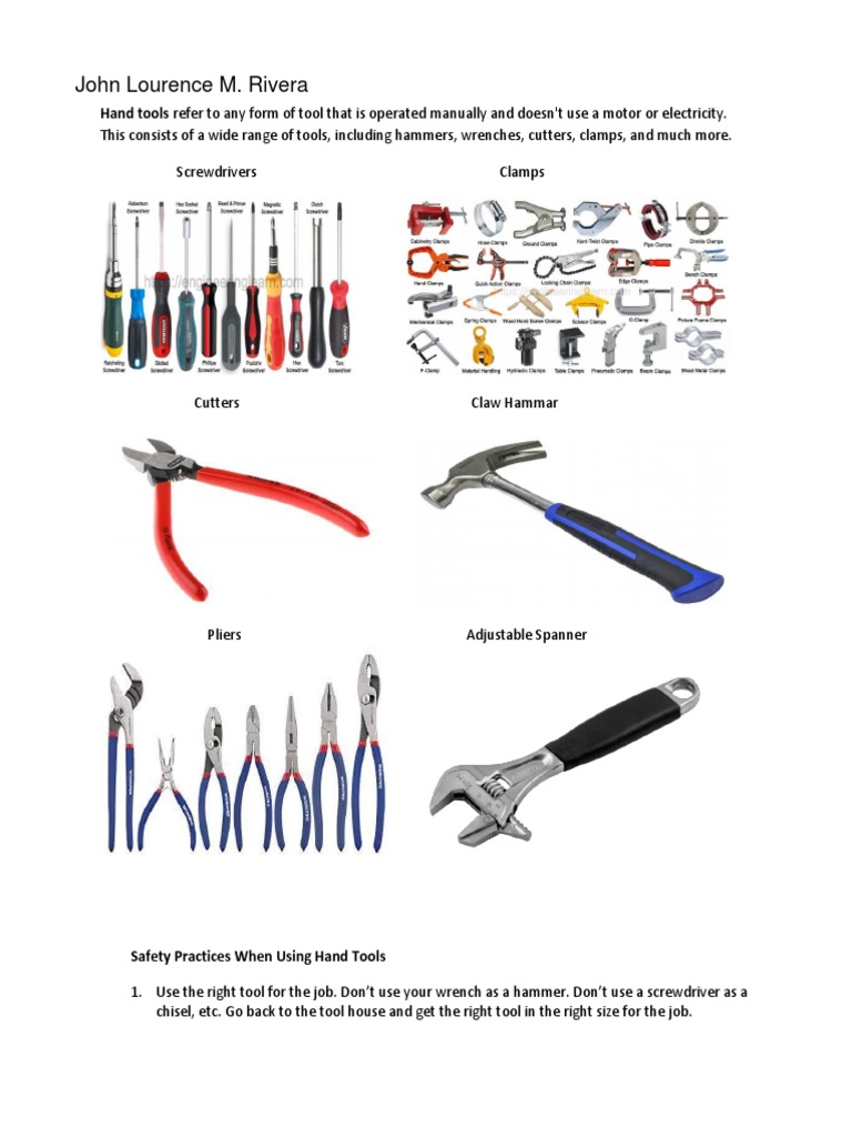 A Comprehensive Guide to Safe Hand Tool, Power Tool, and Measurement Instrument Use PDF
