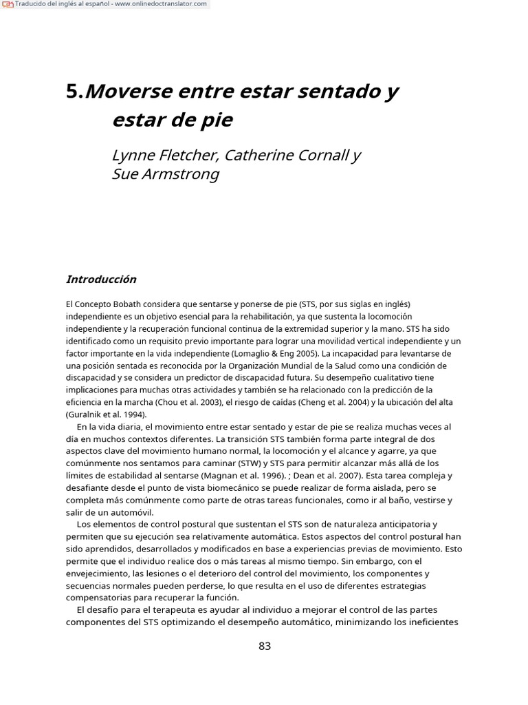 Ejercicios Bobath: Transición Sentado-Parado | PDF | Sistema ...