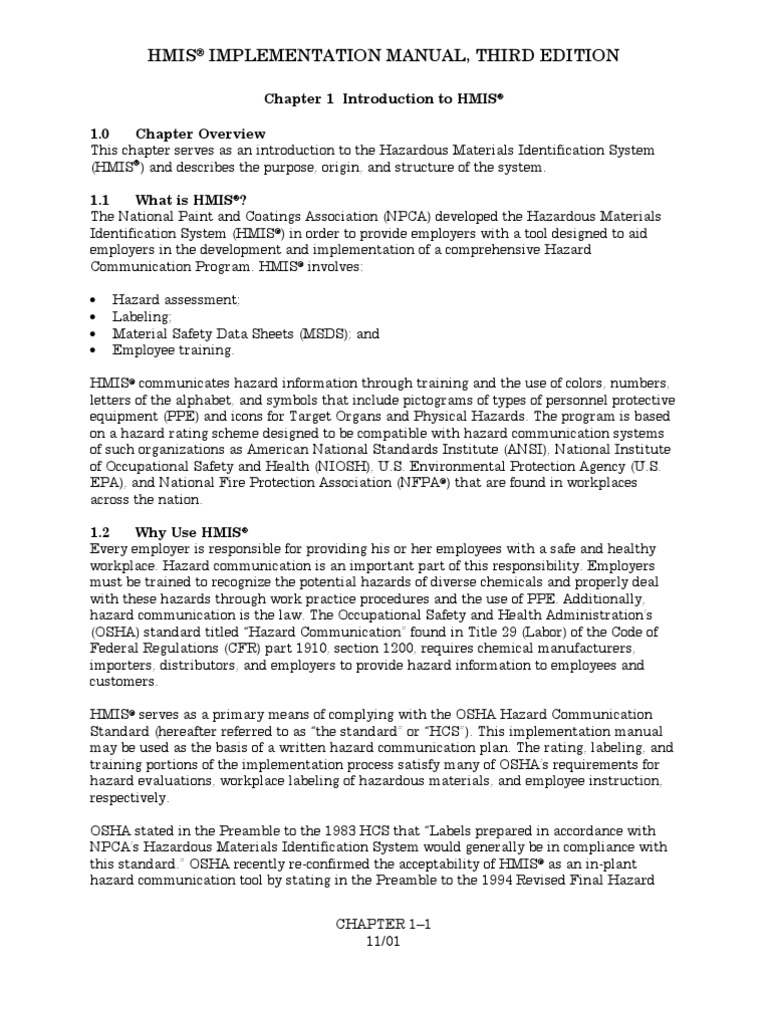 Hmis Introduction Personal Protective Equipment Occupational Safety
