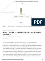 WORK CONTRACTS AND IMPLICATIONS FOR ROADS OR HIGHWAYS. - Kanoon For All