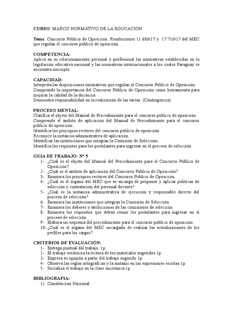 Concurso Público de Oposición en Educación | PDF | Comisión Europea ...