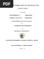 Download Blanking or Stamping or Punching of Sheet Metal Project Report Punch and Die by gopi_krishnan_29 SN59106222 doc pdf