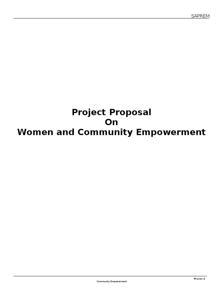 Women Community Empowerment Project Proposal Empowerment Slum