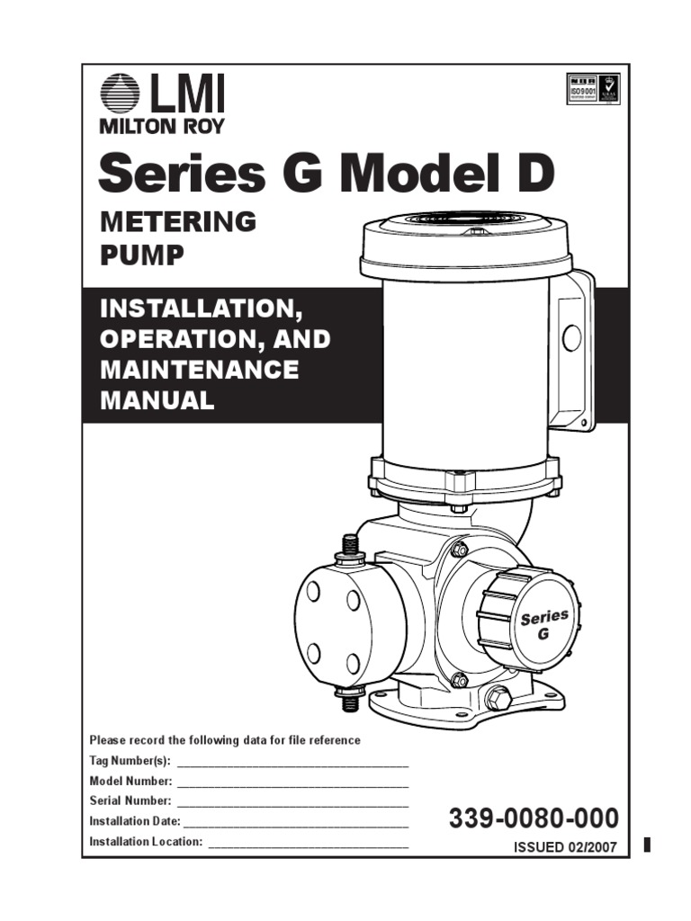 Milton Roy SERIESGDMANUAL Download Free PDF Pump Valve