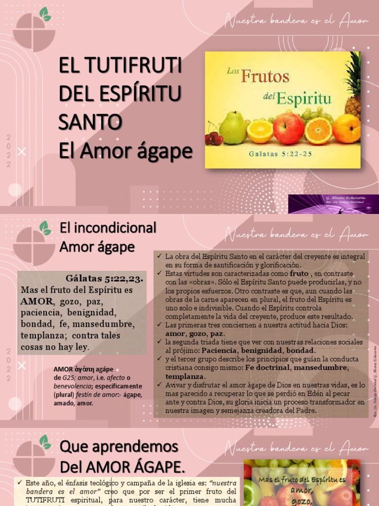 Amor Ágape: Fruto del Espíritu Santo | PDF | Amor | espíritu Santo