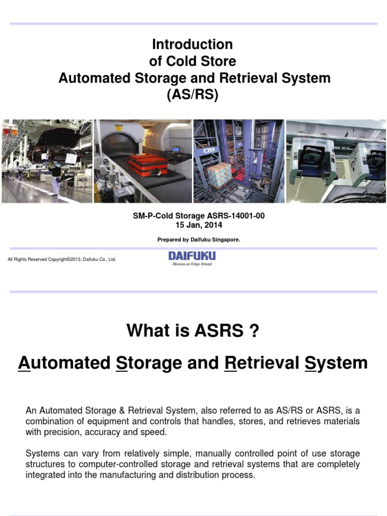 Cold Room ASRS Justification PDF Warehouse Secondary Sector Of