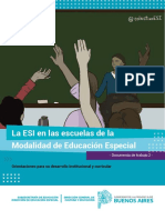 La ESI en las escuelas de la Modalidad de Educación Especial. Orientaciones para su desarrollo institucional y curricular