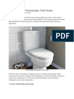 Ukuran Standar Pemasangan Toilet Duduk
