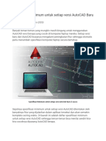 Spesifikasi Minimum Untuk AutoCAD