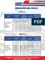 Calendario Ciclo I Escuela Pedagógica Santa Rosa