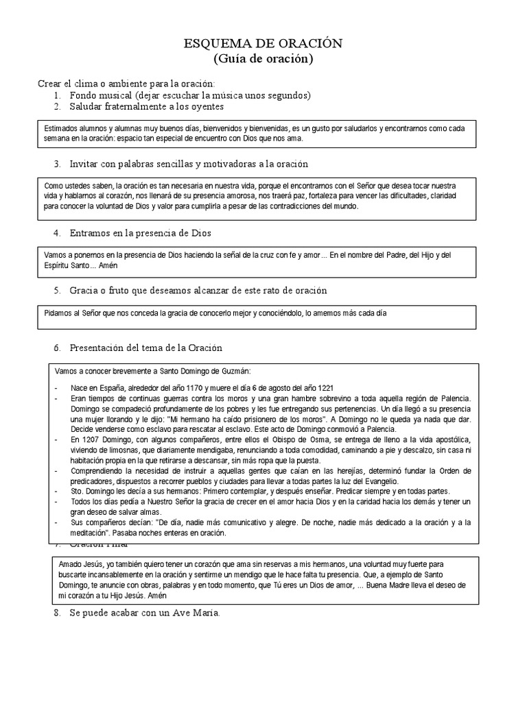 Oración Santo Domingo De Guzman 1 1 Pdf Oración Amor