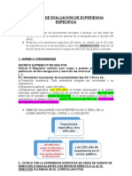 Informe de Evaluación de Experiencia Especifica