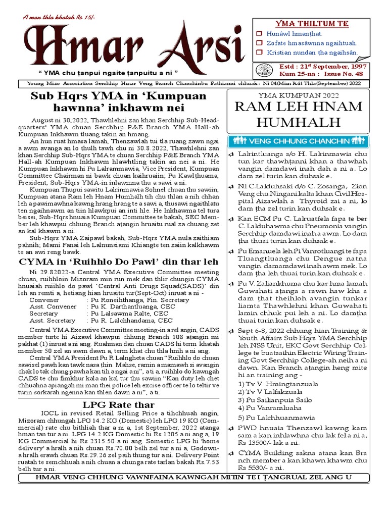Hmar Arsi Sept 4, 2022 | PDF