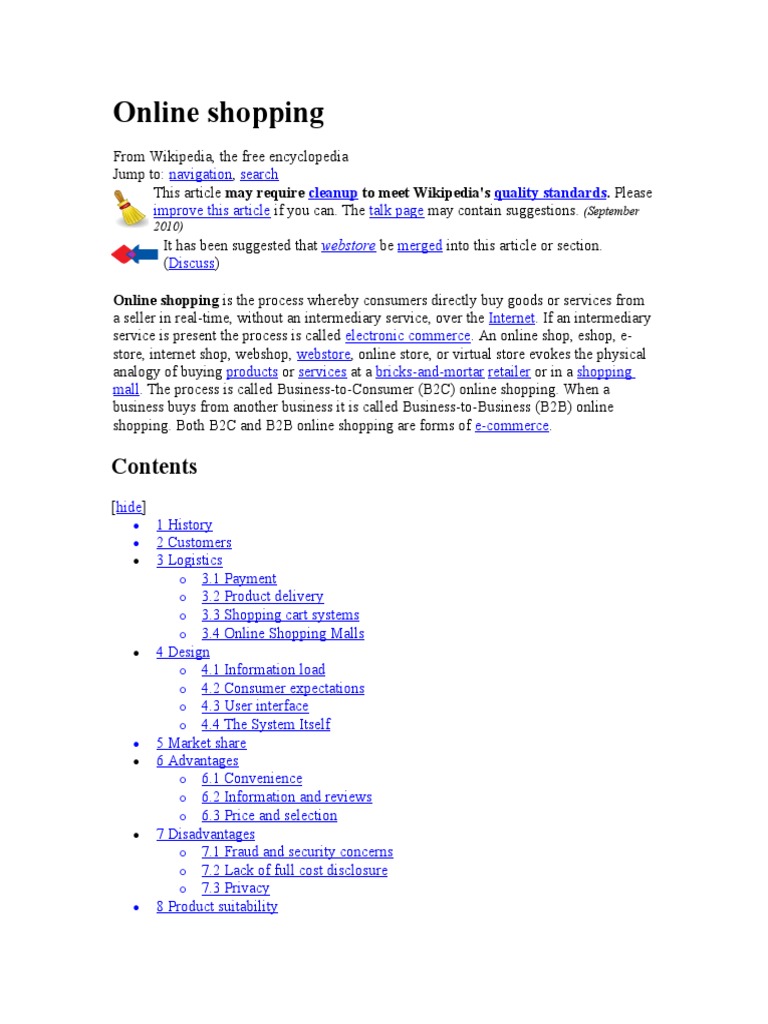 Online Shopping PDF Online Shopping Retail