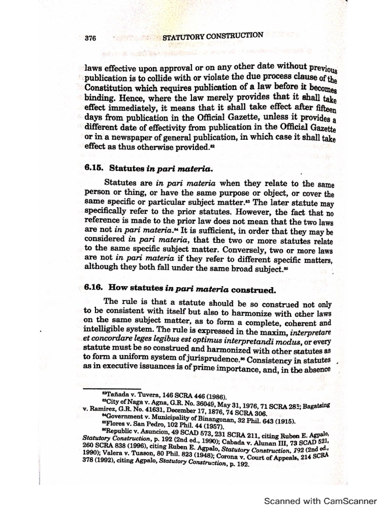 Statutes in Pari Materia PDF