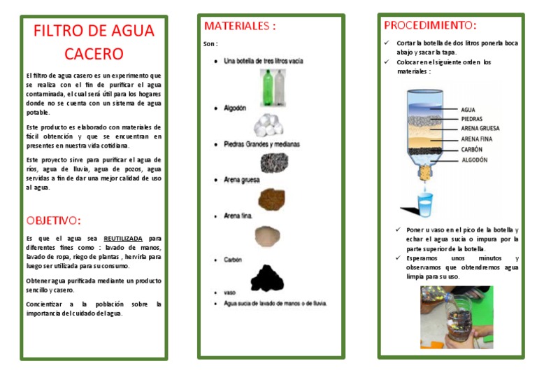 TRIPTICO Filtro de Agua Casero | PDF