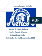 Actividades Del 12 Septiembre 2020