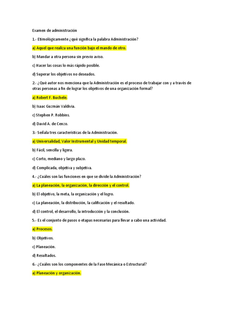 Examen de Administración | PDF | Business | Iniciativa empresarial