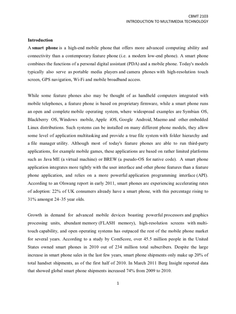 Mobile Multimedia | PDF | Smartphone | Operating System