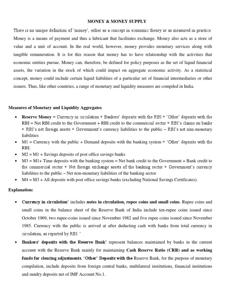 Money Multiplier Download Free PDF Money Reserve Bank Of India