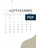 Calendario Septiembre 2022 Planificador