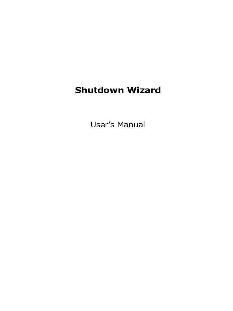 Shutdown Wizard User Manual PDF Installation Programs) Linux