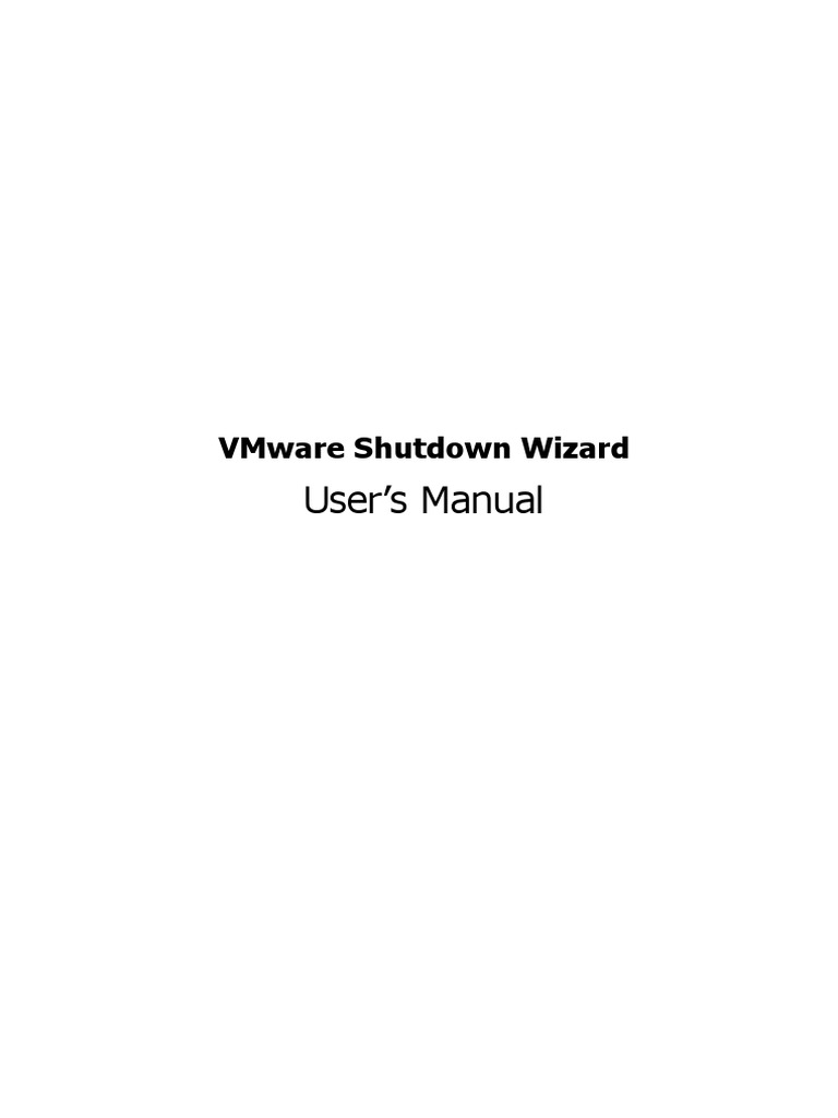 VMware Shutdown Wizard User Manual PDF V Mware Computer Engineering