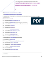 Criteres de Qualite Et Optimisation Des Doses en Radiologie Classique Chez L