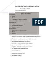 Exercícios de Fixação de Língua Portuguesa