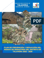 Plan de Prevencion y Reduccion Del Riesgo de Desastres - PPRRD Talavera PDF