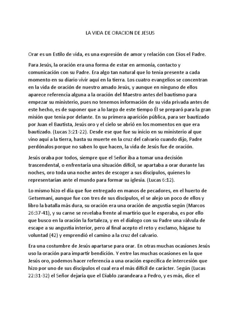 La Vida de Oración de Jesús | PDF | Oración | Jesús